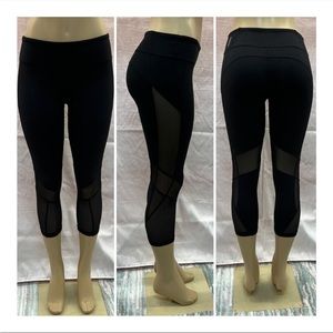 Zella Black Mesh Cropped Leggings